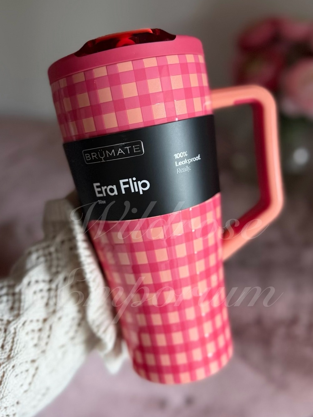 Brumate Peach Gingham 30OZ ERA FLIP TUMBLER NEW